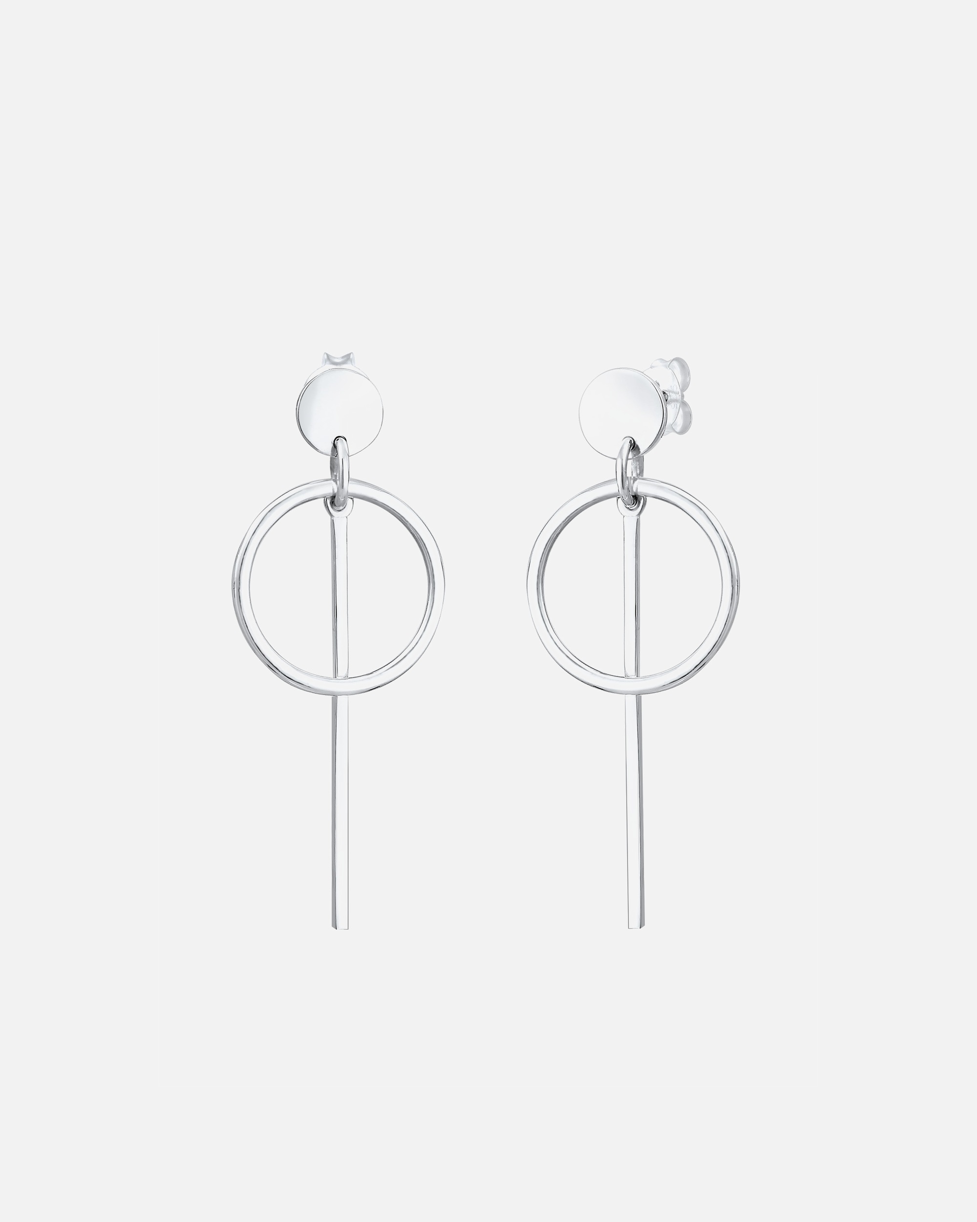 Dámske náušnice Elli Basic Minimalistic Cool Geometric Circle z mincového striebra 925