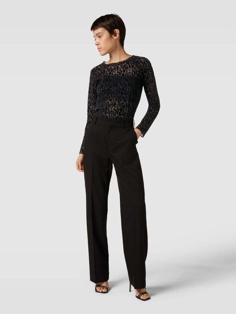 Longsleeve in semitransparentem Look in schwarz