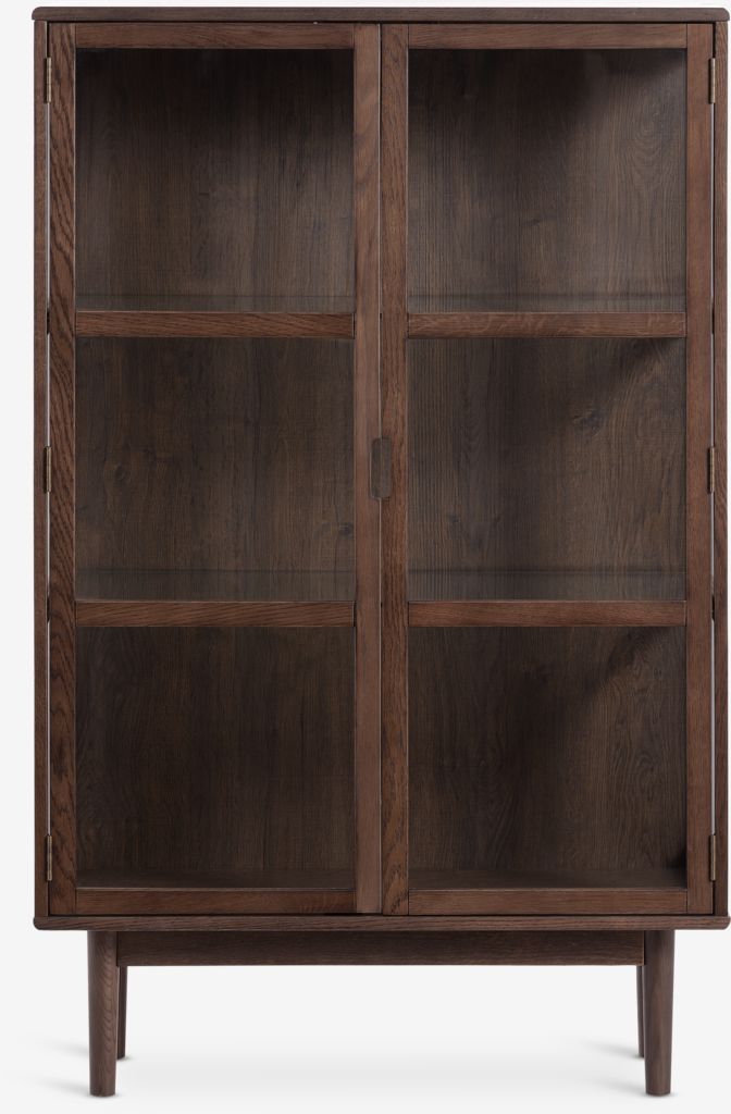 VESTERBY Witryna VESTERBY niska 2 drzwi ciemny dąb