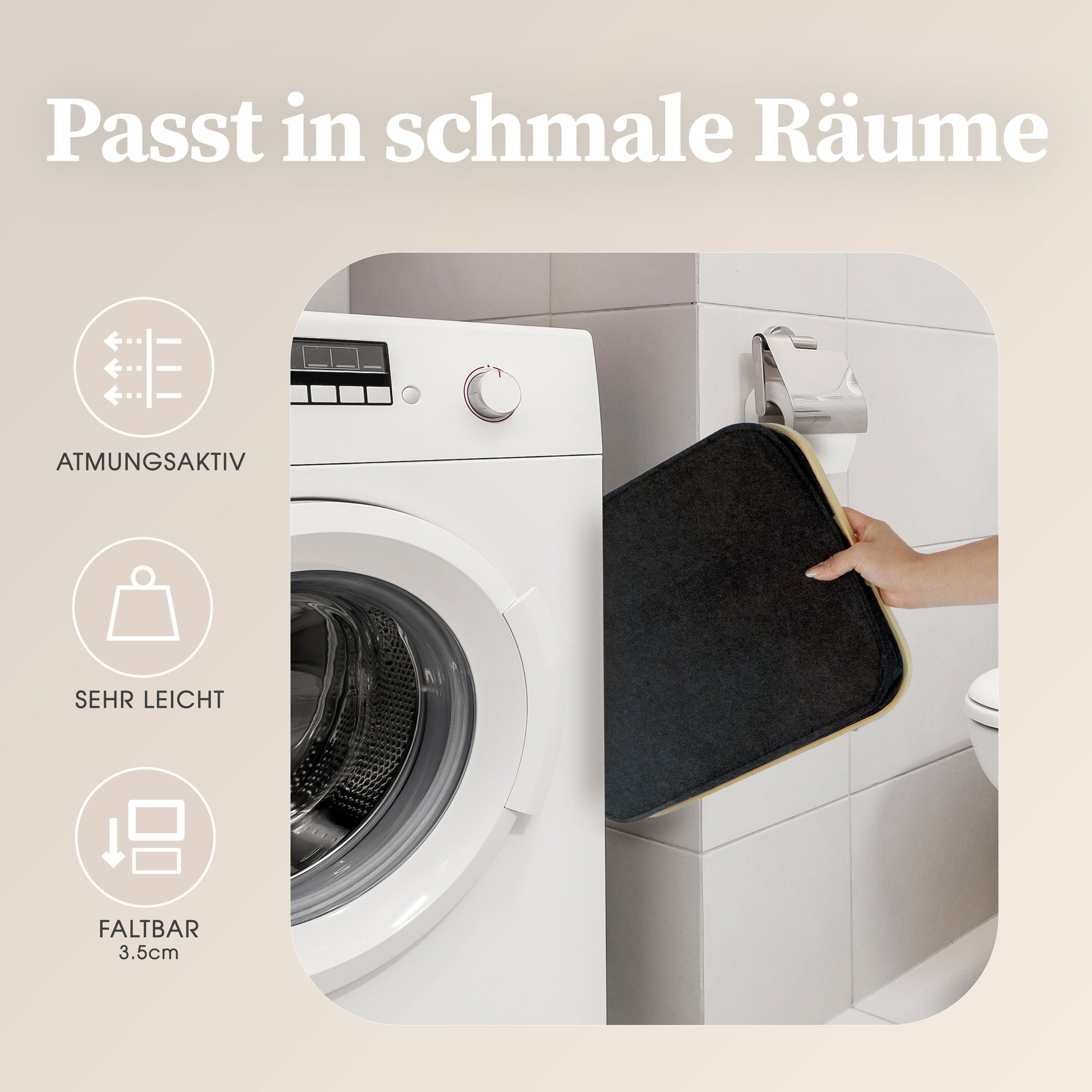 HENNEZ Wäschekorb, Aufbewahrungskorb 40l Körbe Grau kompatibel IKEA KALLAX Regal, Korb zur Holz Aufbewahrung Bambus