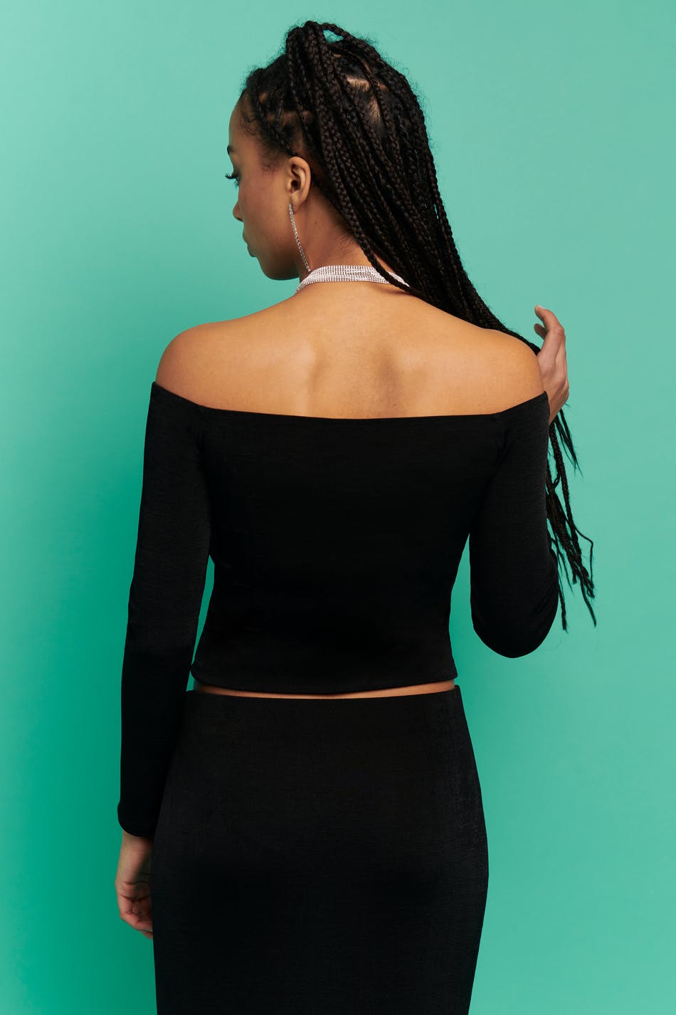 V-neck off shoulder top
