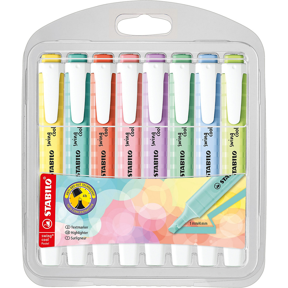 Textmarker swing cool Pastel, 8 Farben