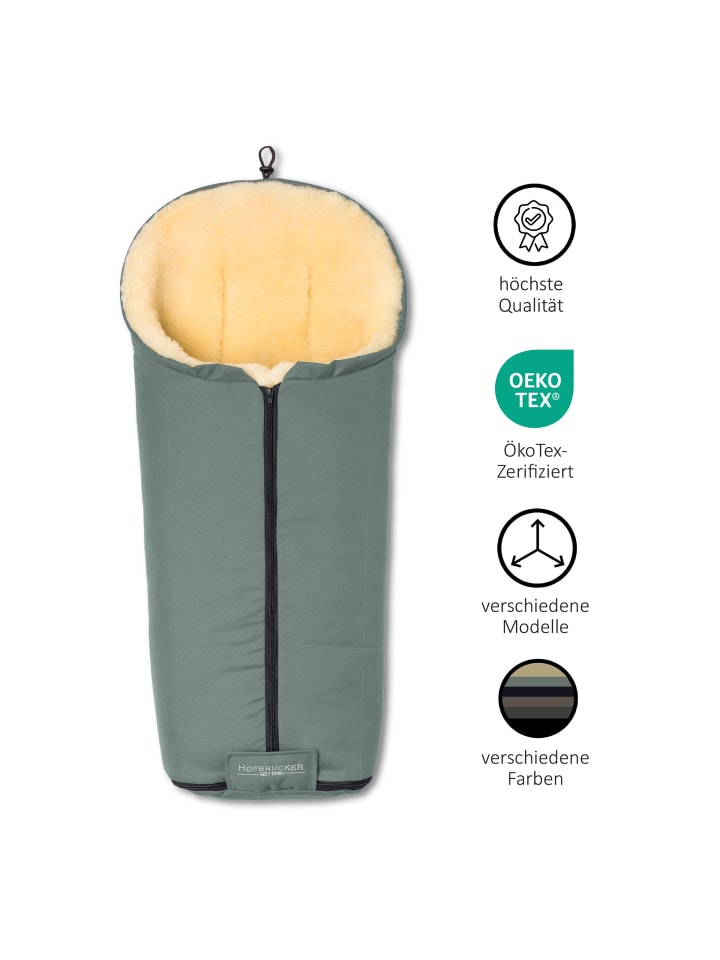 Hofbrucker Lammfell-Fußsack Iglu für Kinderwagen und Buggy in Lindgrün günstig kaufen onesize