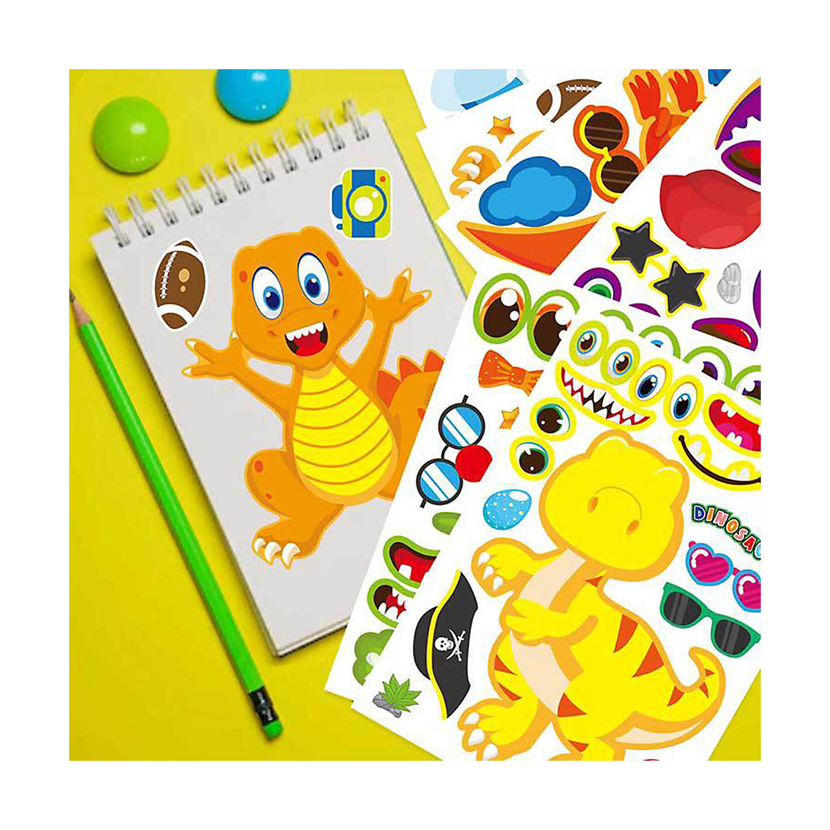 frler Aufkleber Sticker Puzzlespielzeug Dinosaurier,27 Stück Sticker für Kinder