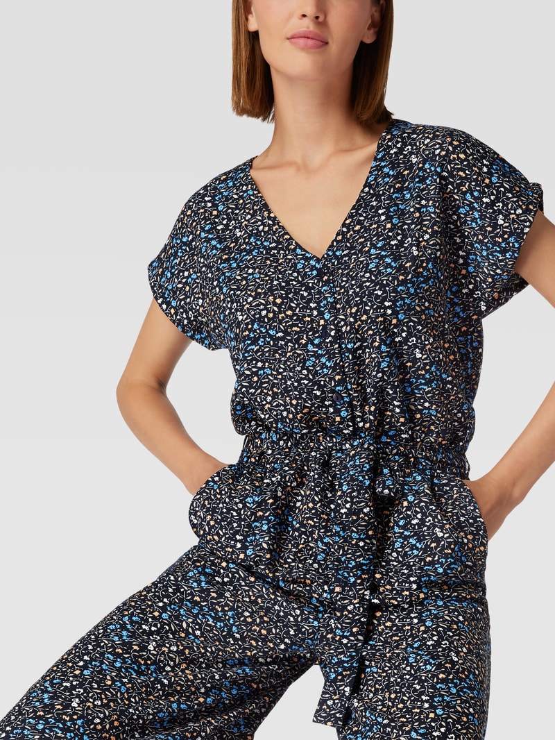 Jumpsuit mit Allover-Muster Modell 'KAilona' in marineblau