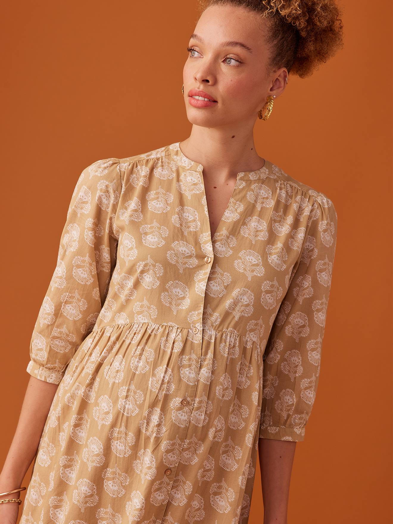 Envie de Fraise Langes Boho-Kleid für Schwangerschaft & Stillzeit ENVIE DE FRAISE - gelb