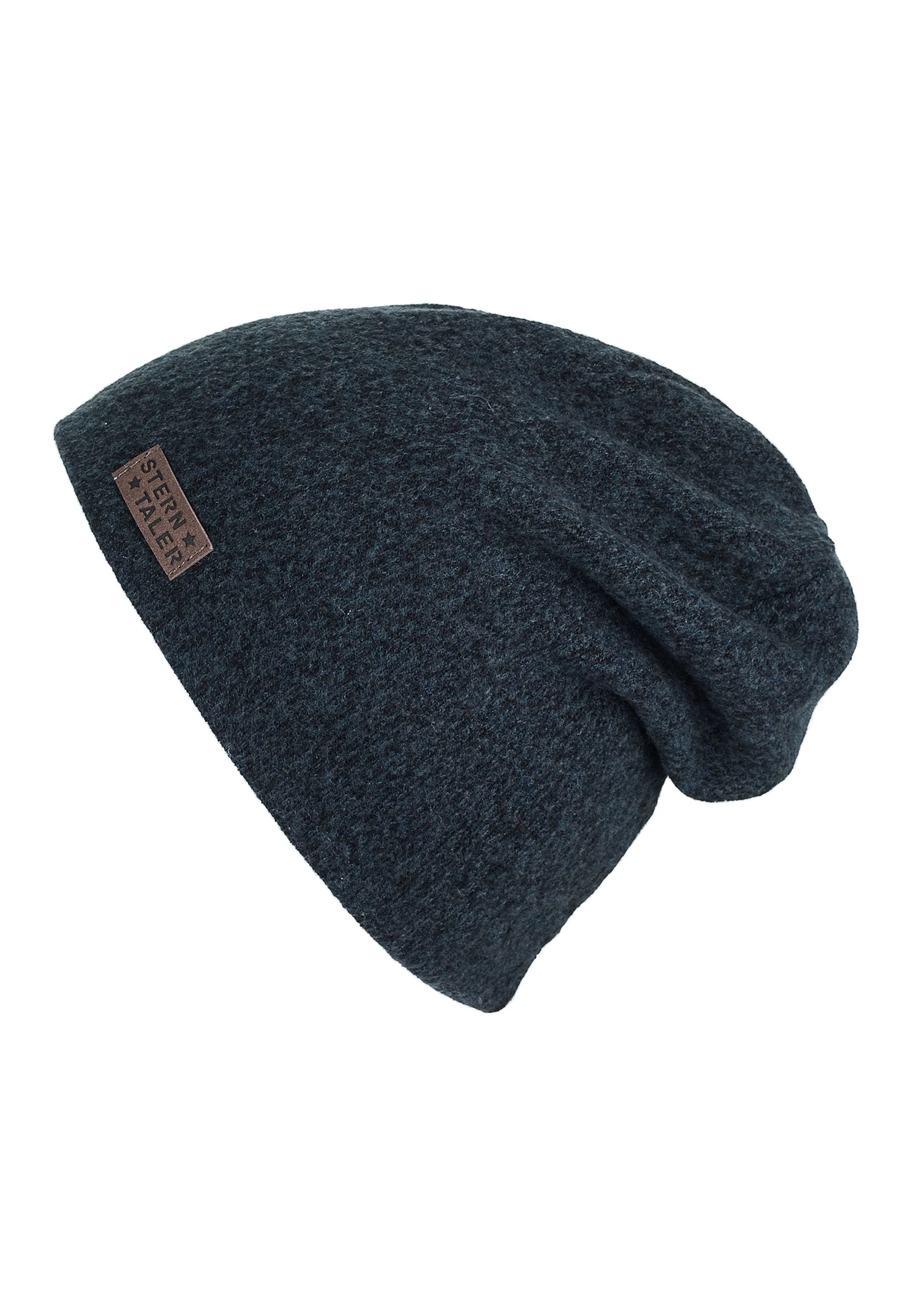 Slouch-Beanie aus Strickfleece Melange in 4 Farben