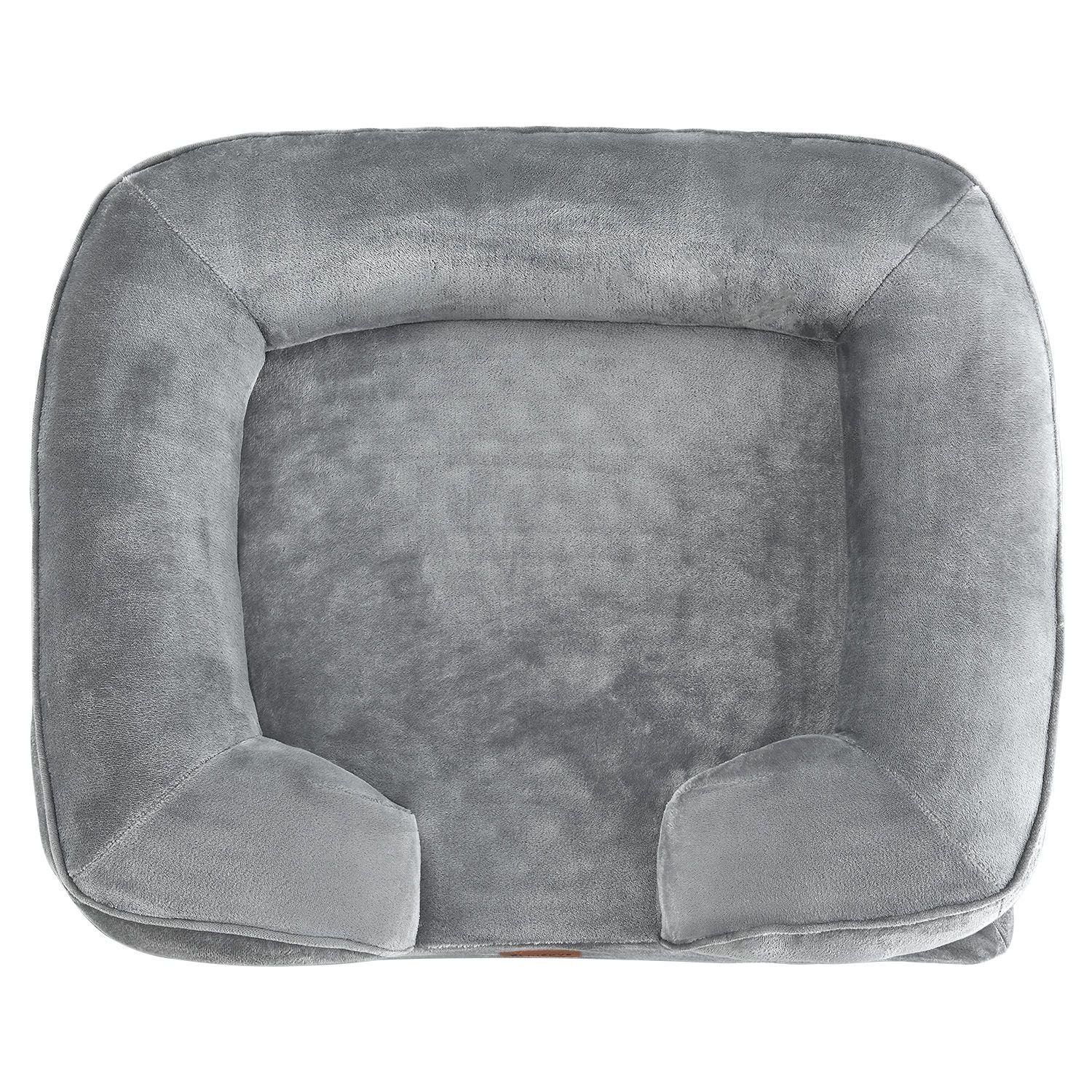 Juskys Tierbett Sheena, Stoff, Flanell (100 % Polyester), orthopädisch, waschbar und rutschfest, gepolsterter Rand