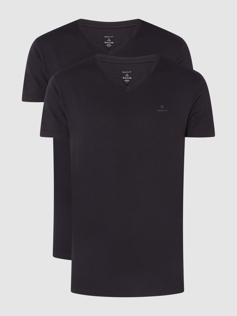 T-Shirt aus Baumwolle im 2er-Pack in schwarz