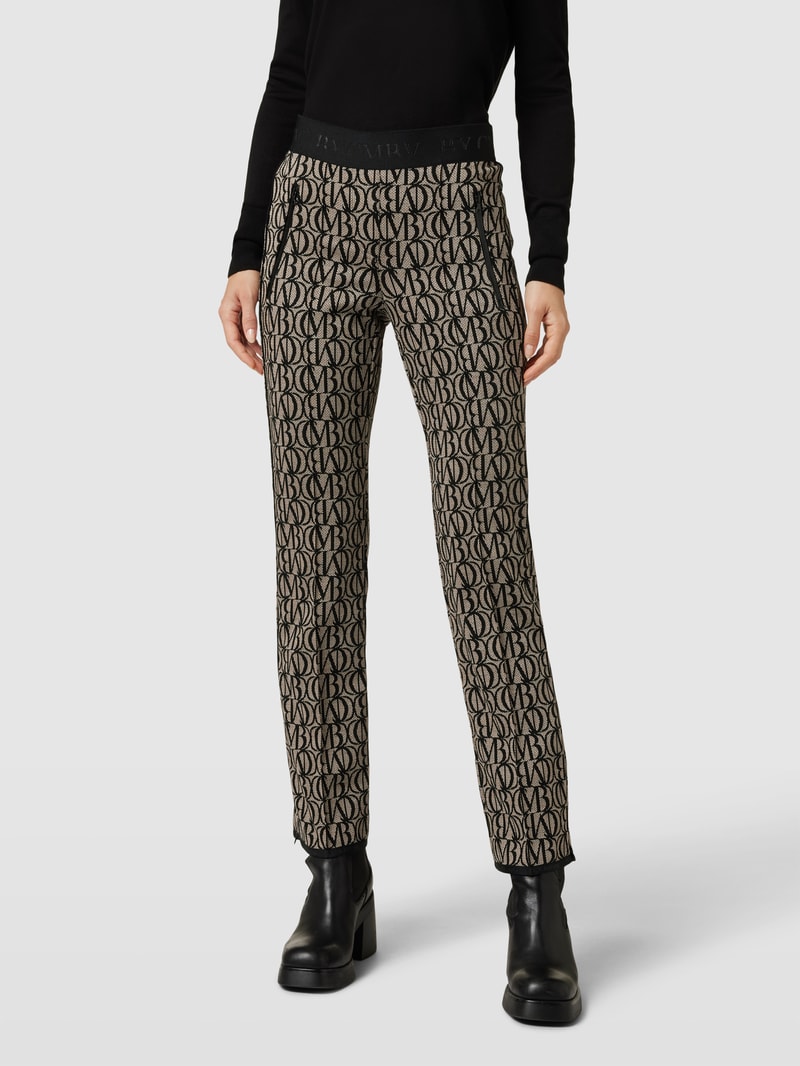 Hose mit Allover-Logo-Muster Modell 'RANEE' in schwarz