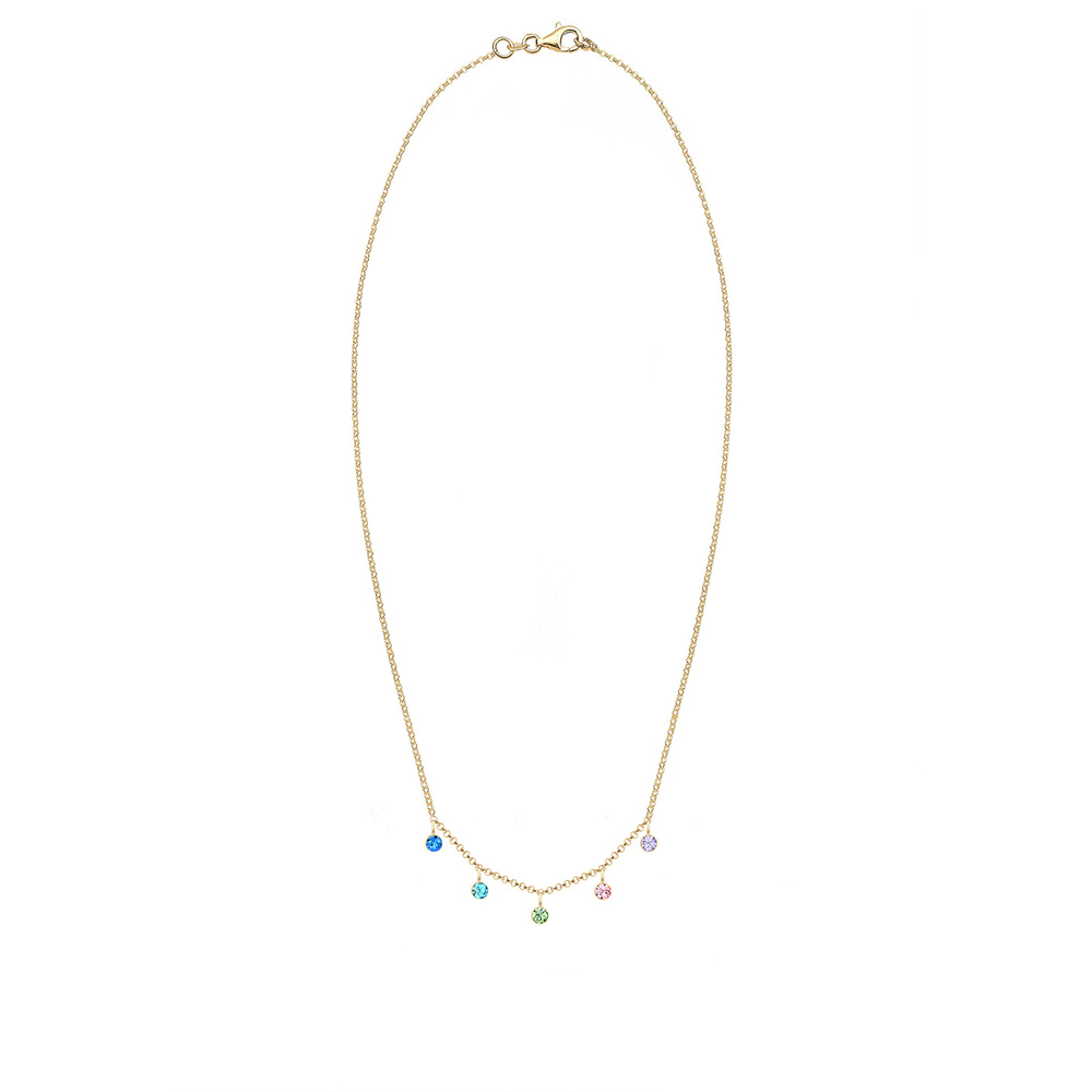 Elli Elli Collier Bunt Regenbogen Kristalle 925er Silber collier