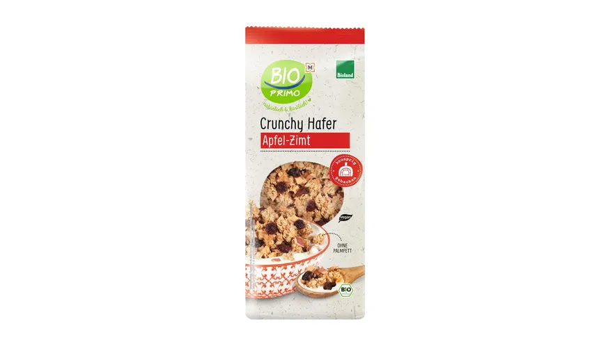 BIO PRIMO Bioland-Crunchy Hafer Apfel Zimt 500 g