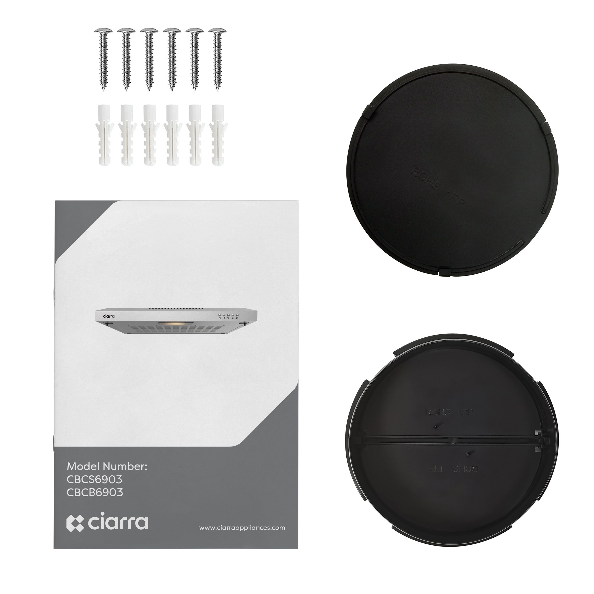 CIARRA Unterbauhaube CBCB6903, Dunstabzugshaube 60cm Unterbauhaube Um/Abluft