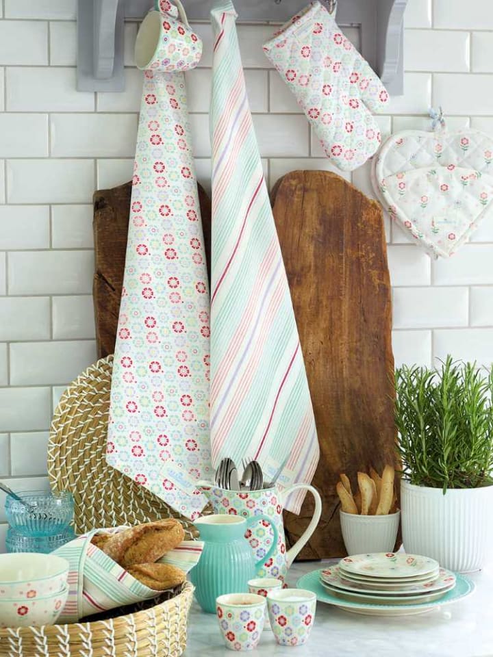 Greengate Ofenhandschuh RIKE Weiß mit Blumen Muster günstig kaufen onesize