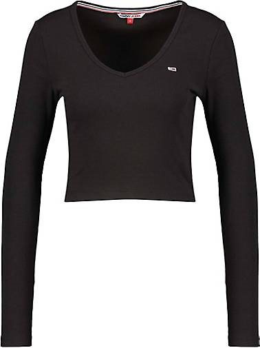 TOMMY-JEANS Damen Langarmshirt Cropped