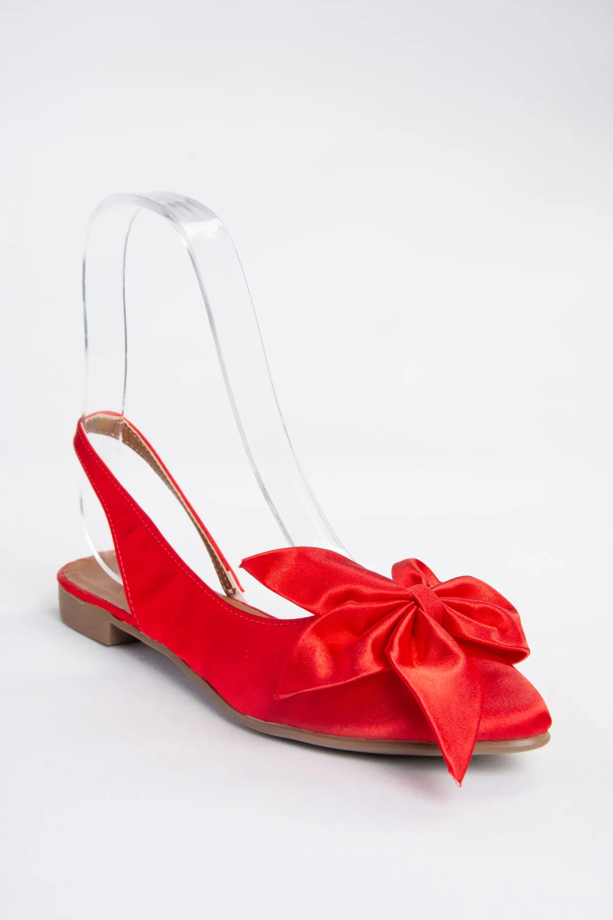 Fox Shoes  Damen-Ballerina aus rotem Satinstoff, Ballerina H726809004