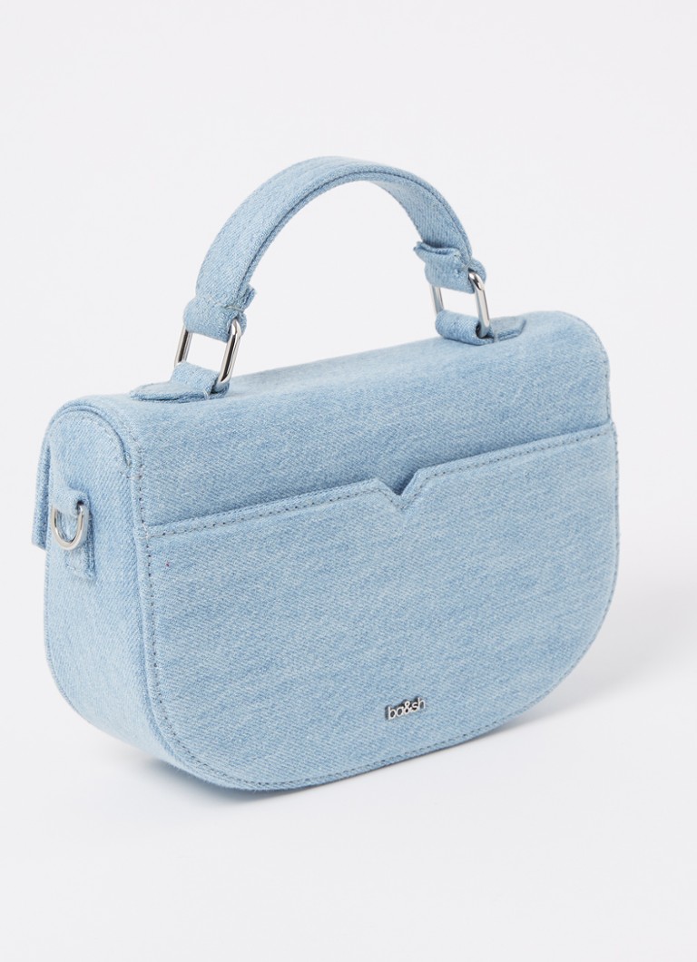 ba&sh Sign S denim handbag with detachable shoulder strap