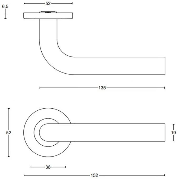 Formani 1501D144NMXX0L BASICS LB3L-19 dørhåndtak EN1906 klasse 3 fjærbelagt rosett matt svart