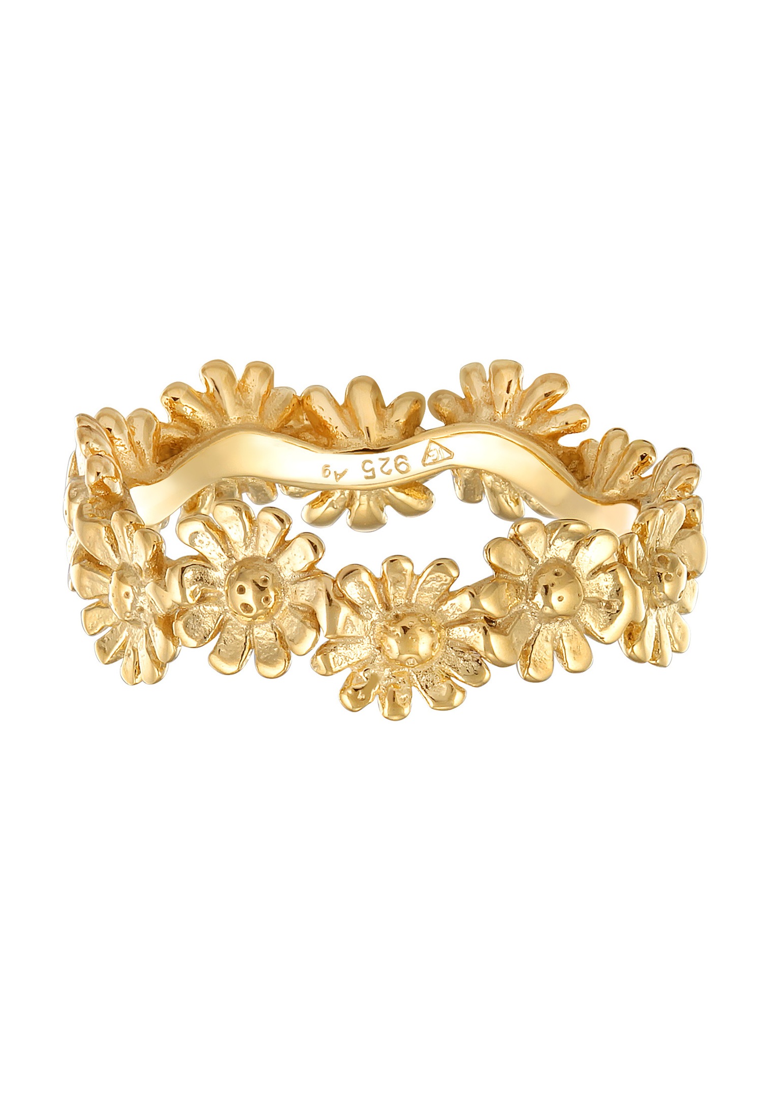 Anello da donna Elli in stile boho con motivo floreale, look trendy in argento sterling 925.