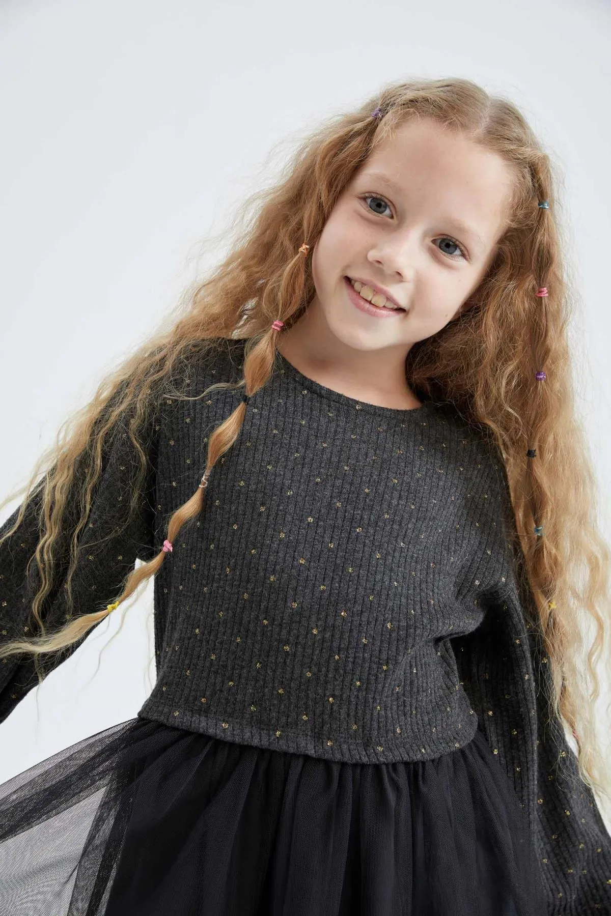 DeFacto  Langärmliges Tüllkleid für Mädchen