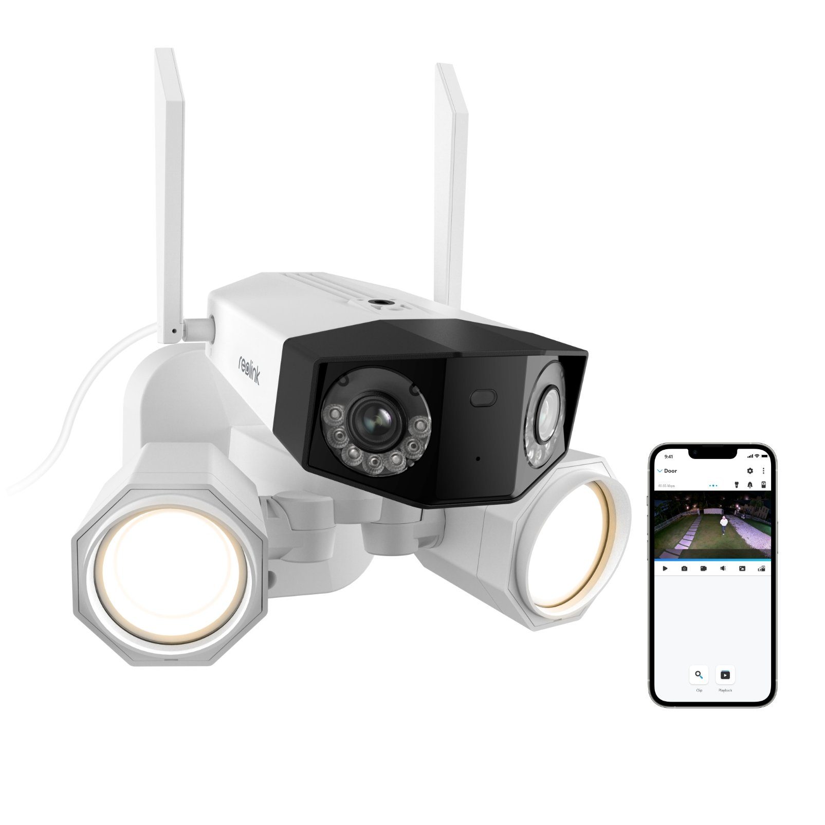 Reolink 8MP UHD Duo-Serie Floodlight WLAN Überwachungskamera (Außenbereich, Dual-Objektiv, 180° Panorama-Weitwinkel, 5 GHz/2,4 GHz)