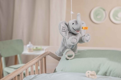 My first Steiff Ellie Elefant Spieluhr, 25 cm, hellgrau