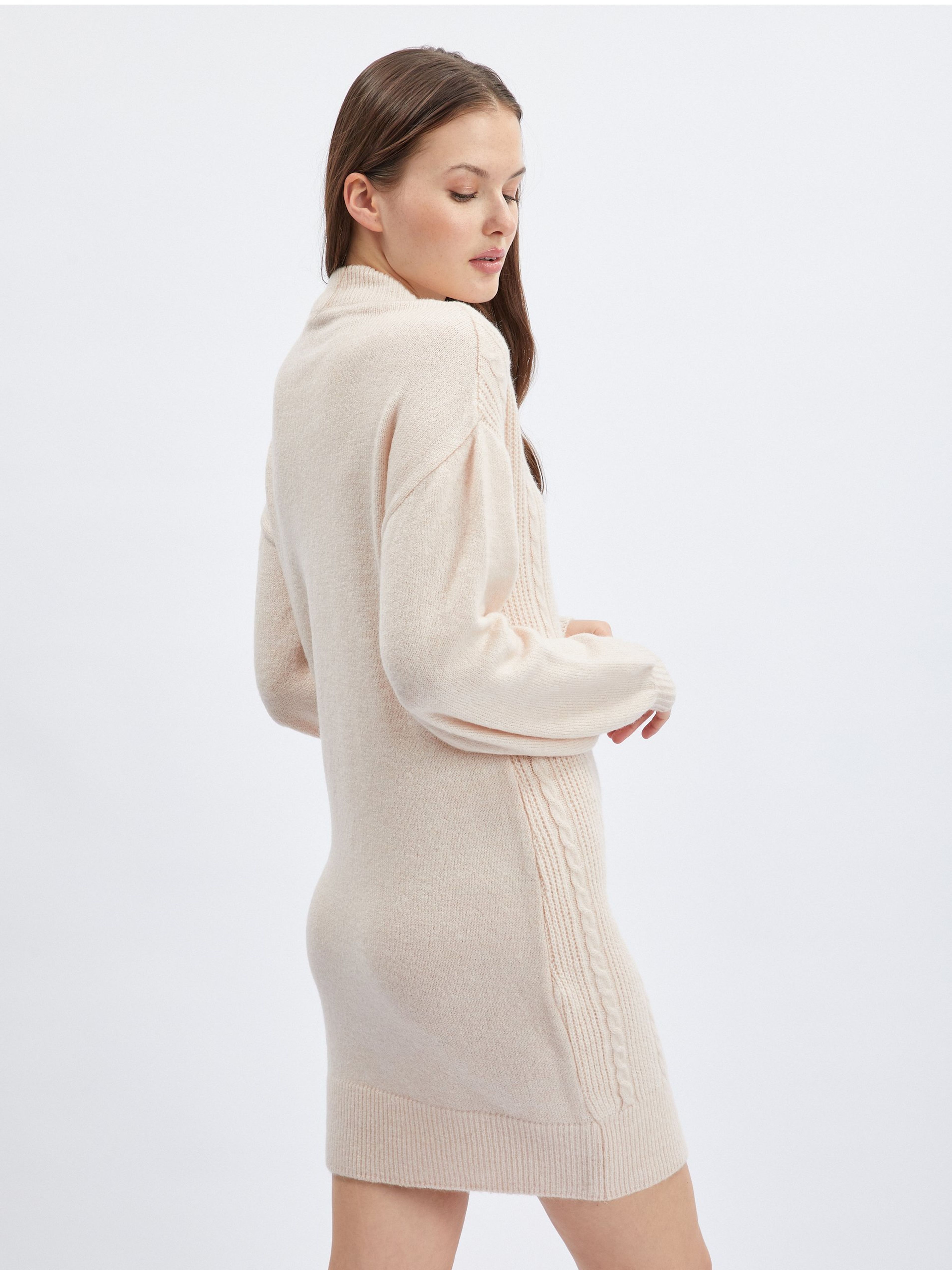 Beigefarbenes Damen-Pullover-Kleid ORSAY
