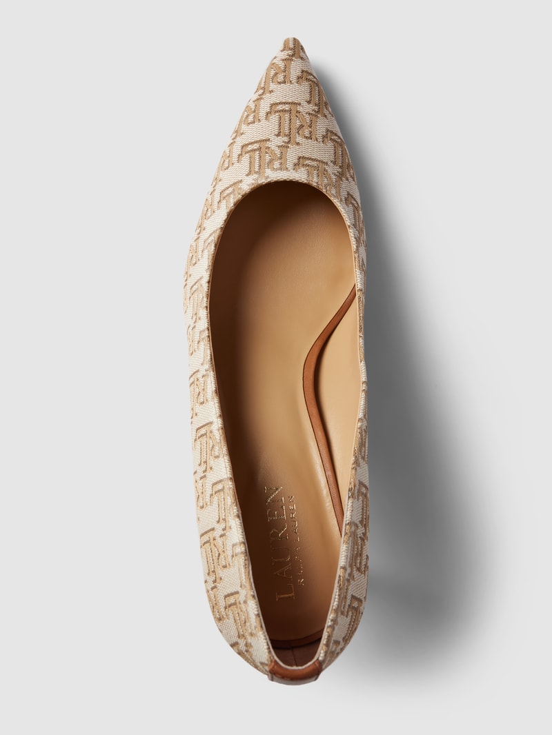 Pumps mit Label-Print Modell 'LANETTE' in olivgrün
