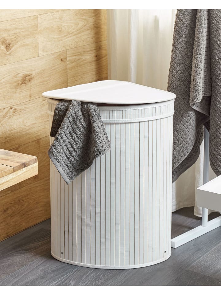 Beliani Wäschekörbe BADULLA in Weiß - (W) 42 x (H) 60 x (L) 35 cm günstig kaufen onesize