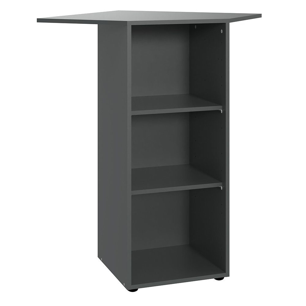 Lomadox Eckregal MIAMI-43, Eckregal, graphit, 3 offene Fächer, ca. 98cm hoch