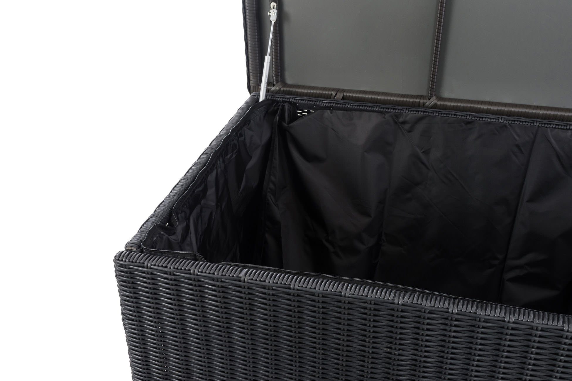 CLP Auflagenbox Comfy Rundrattan, Kissenbox aus Polyrattan