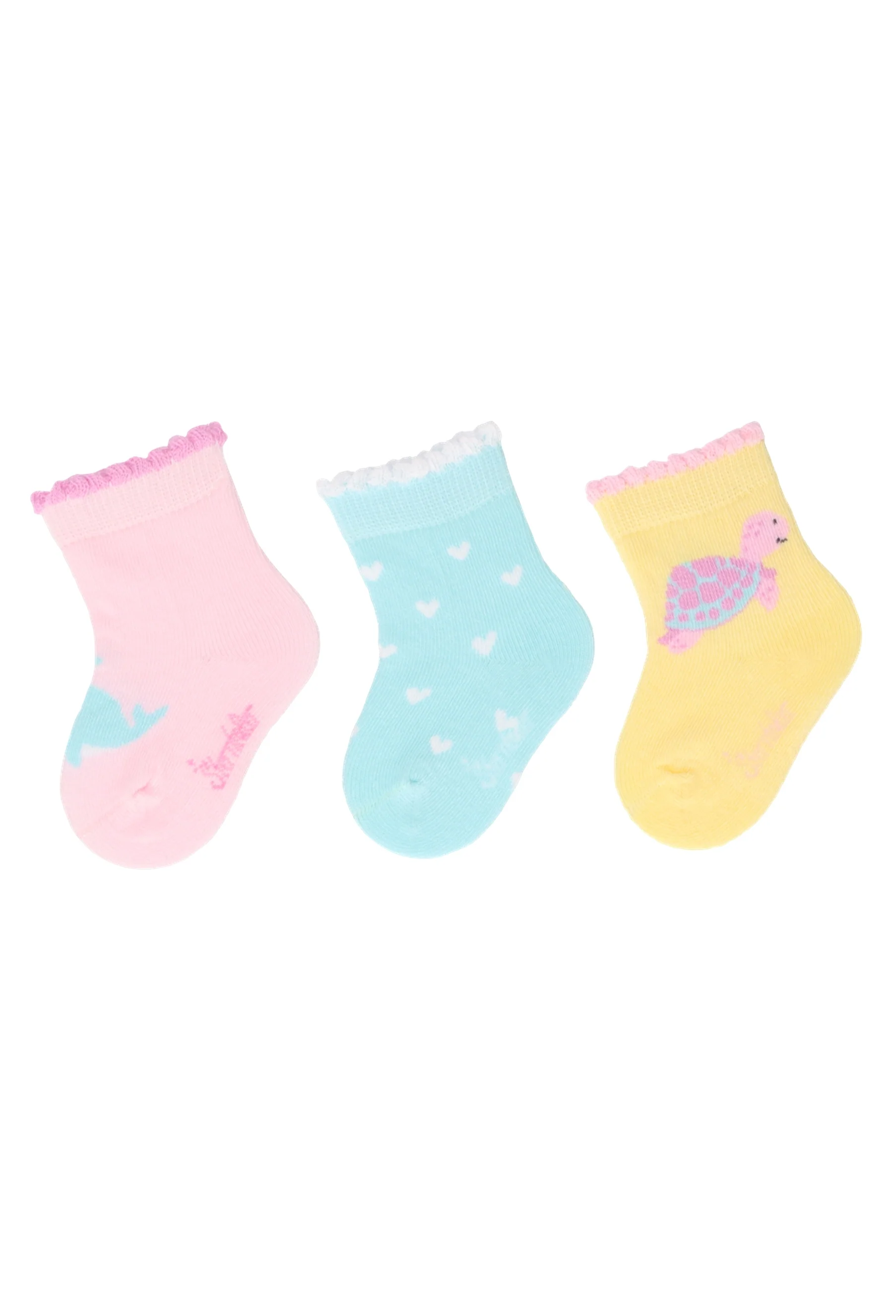 Socken im 3er Pack mit Motiv Wal in versch. Farben