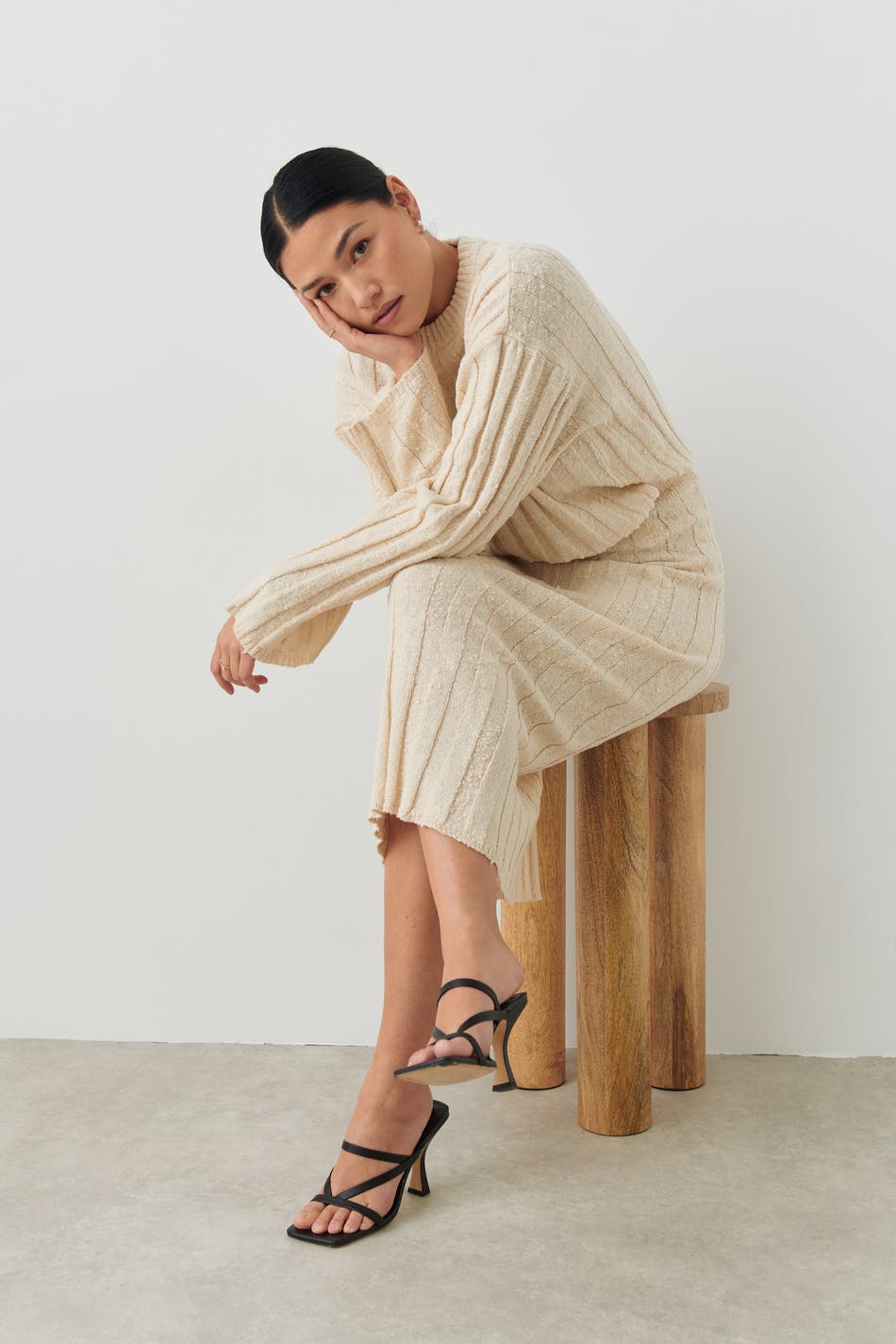 Cotton blend knit skirt