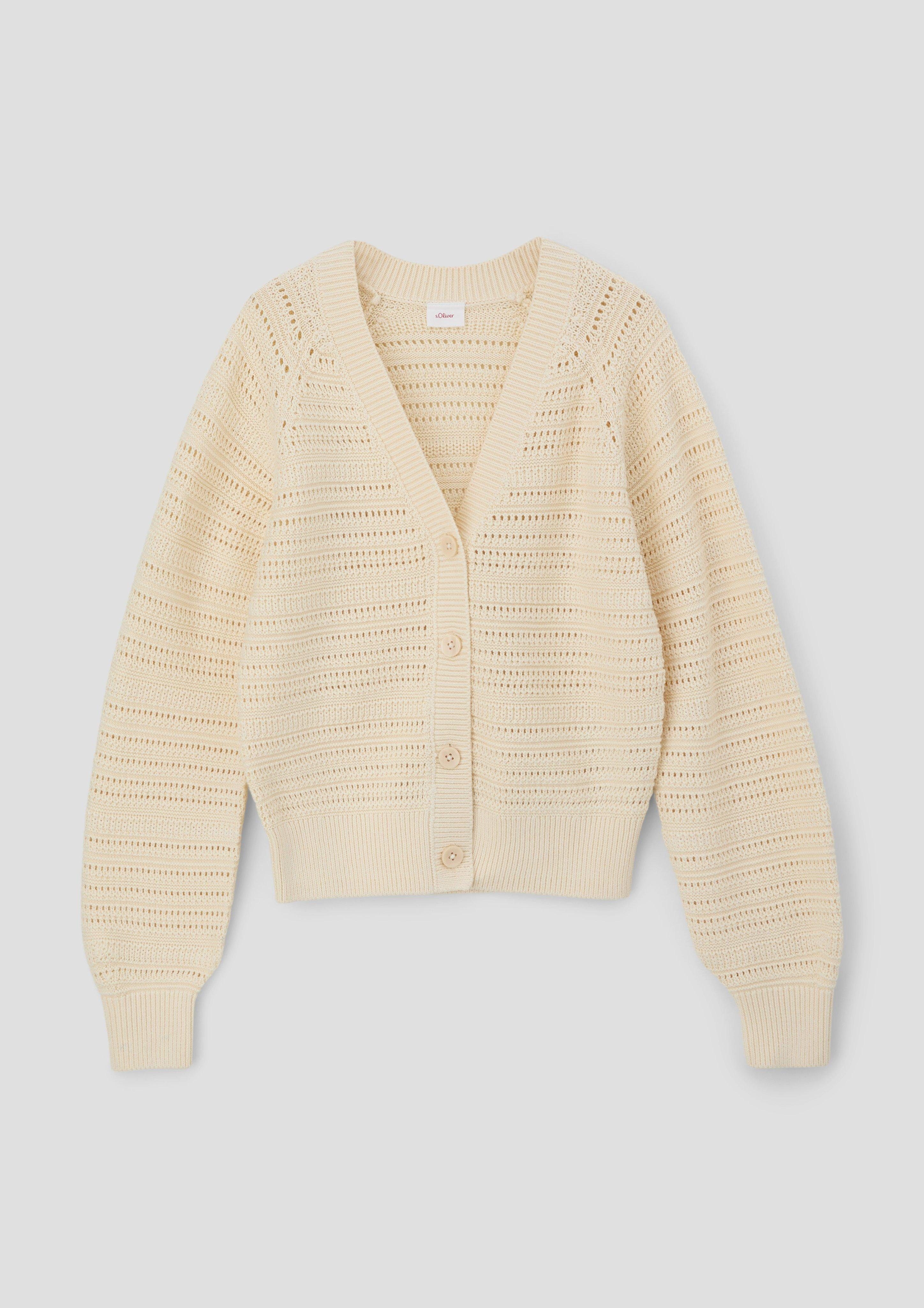s.Oliver Strickjacke Strickjacke mit Musterstruktur