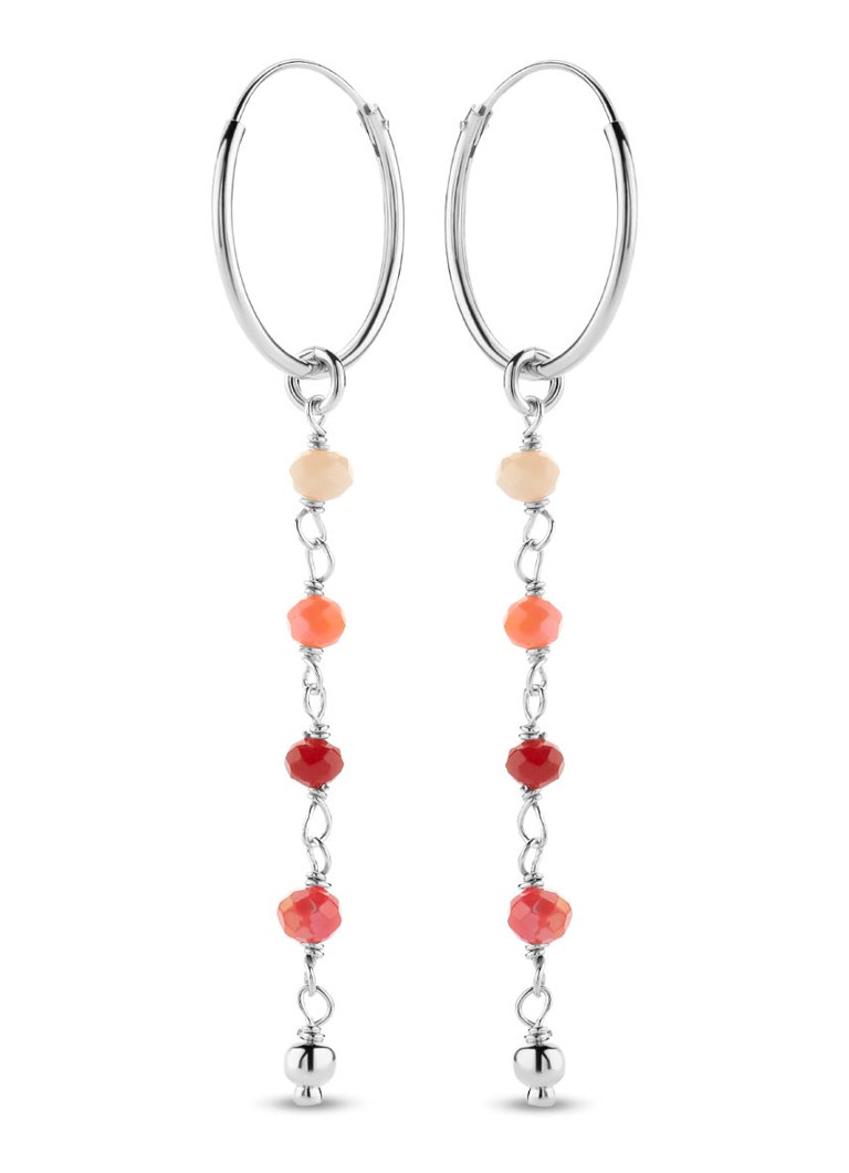 Casa Jewelry Coral Joy silver hoop earrings
