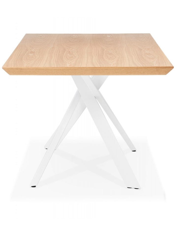KADIMA DESIGN Esstisch aus Holz mit X-Bein Metallgestell | Modern Industrial in Beige-Weiß günstig kaufen onesize