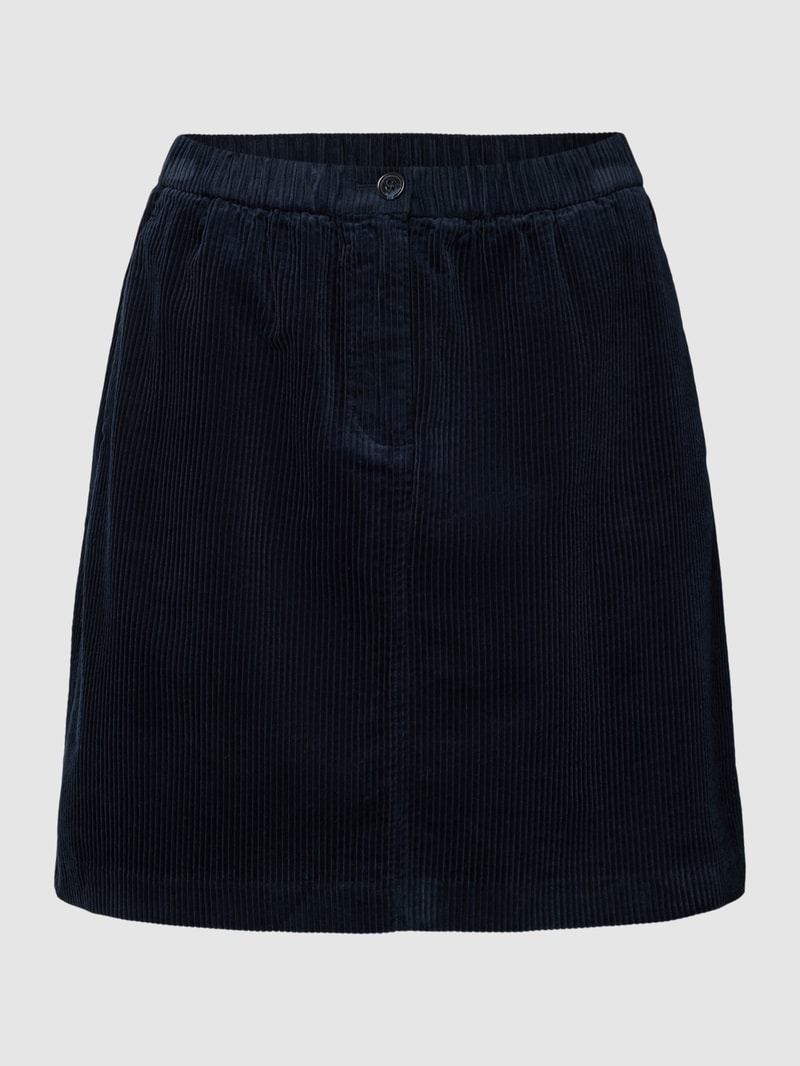 Knielanger Rock in Cord-Optik in marineblau