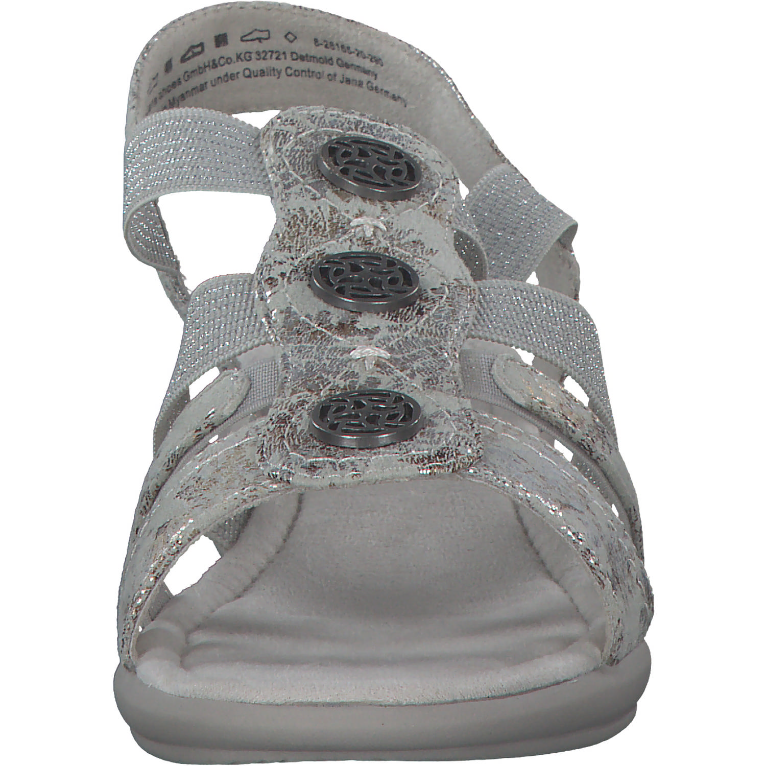 Jana Shoes 28165, Keilsandaletten, Damen, GREY/FLOWER
