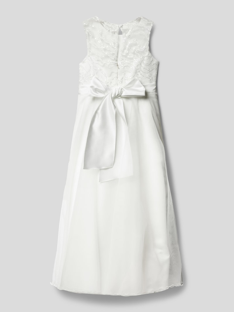 Kleid mit Spitzenbesatz in ecru