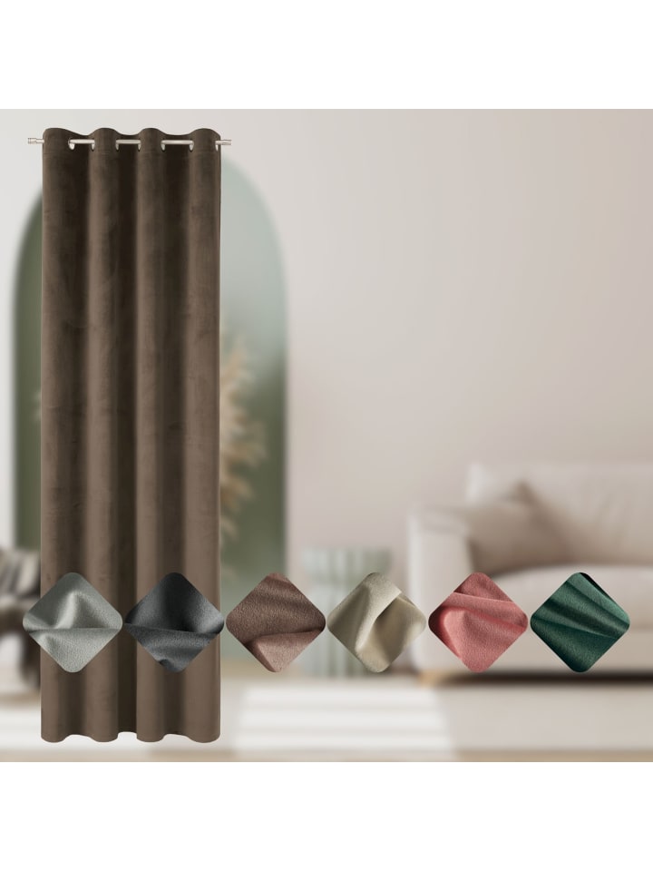 Tom Tailor TT Ösenvorhang VelvetSignature 140 x 250 cm in Braun günstig kaufen 140 x 250 cm