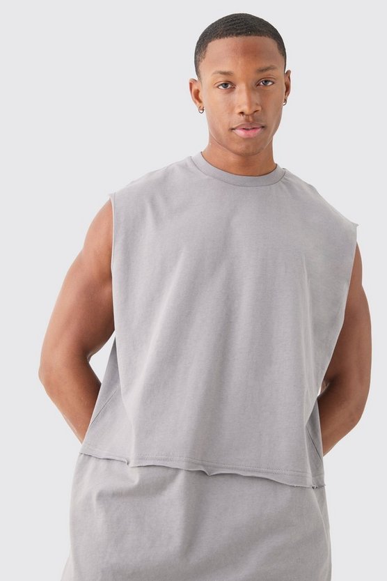 Oversize Tanktop mit rohem Detail