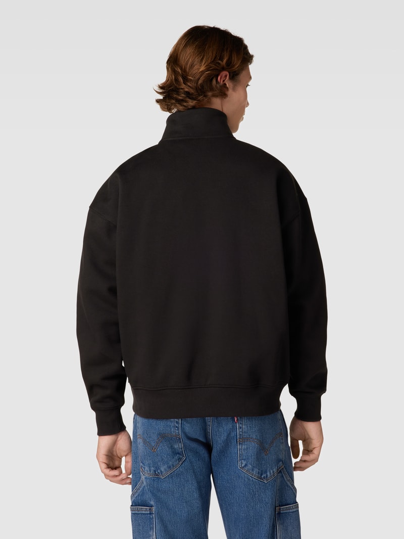 Sweatshirt mit Troyer-Kragen Modell 'Skipper loose' in schwarz