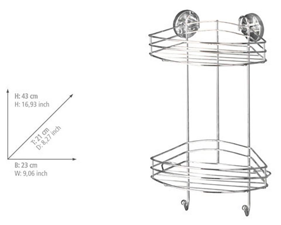 WENKO Duschablage Vacuum-Loc 2 Etagen, 2 Etagen