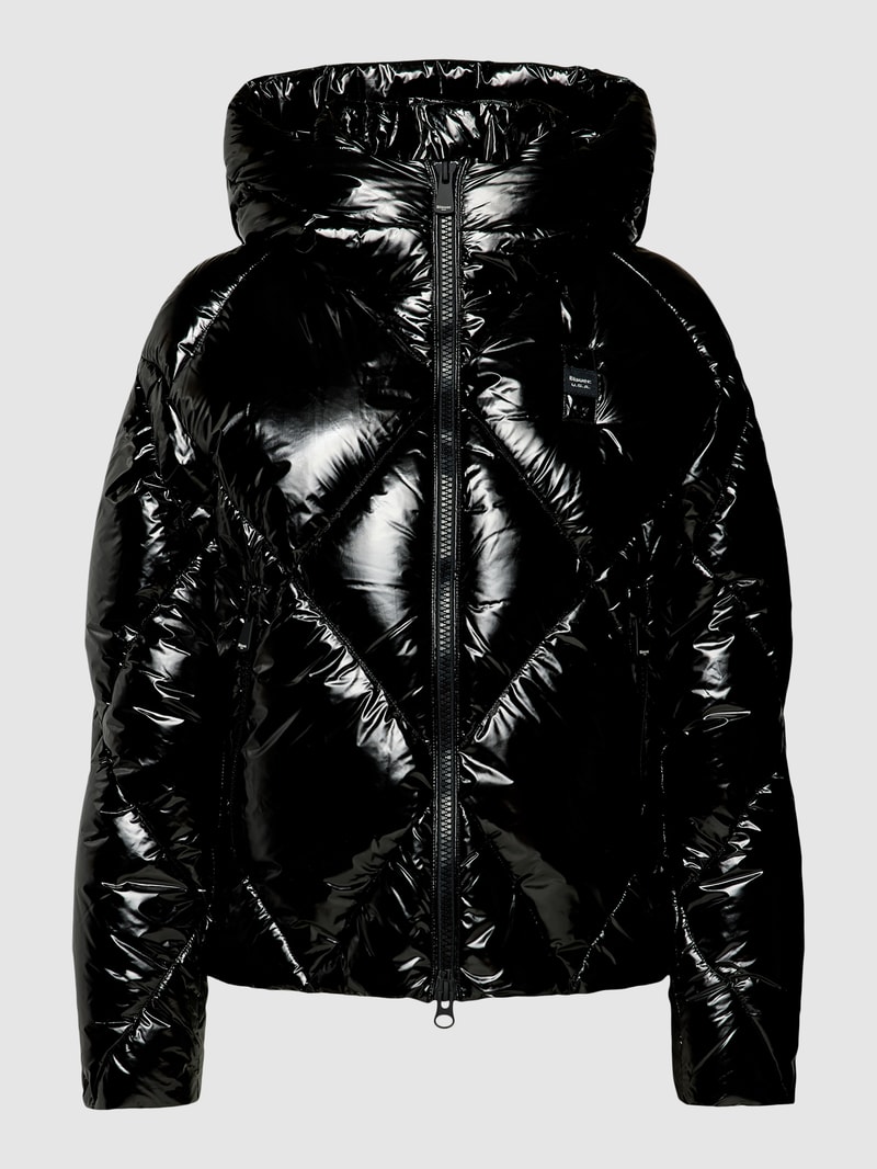Steppjacke mit Stehkragen in schwarz