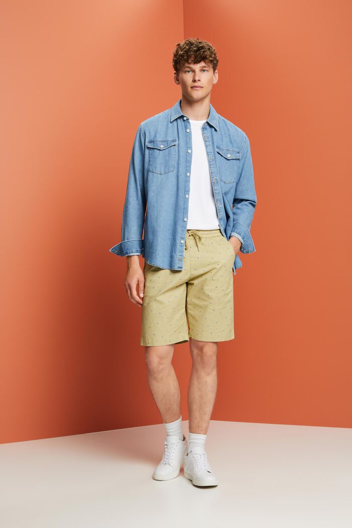 Gemusterte Pull-on-Shorts, Baumwollstretch