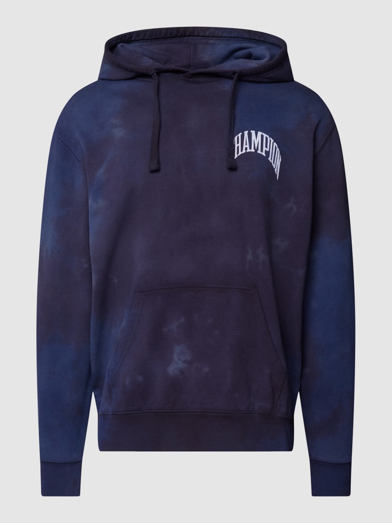 Hoodie im Batik-Look in marineblau