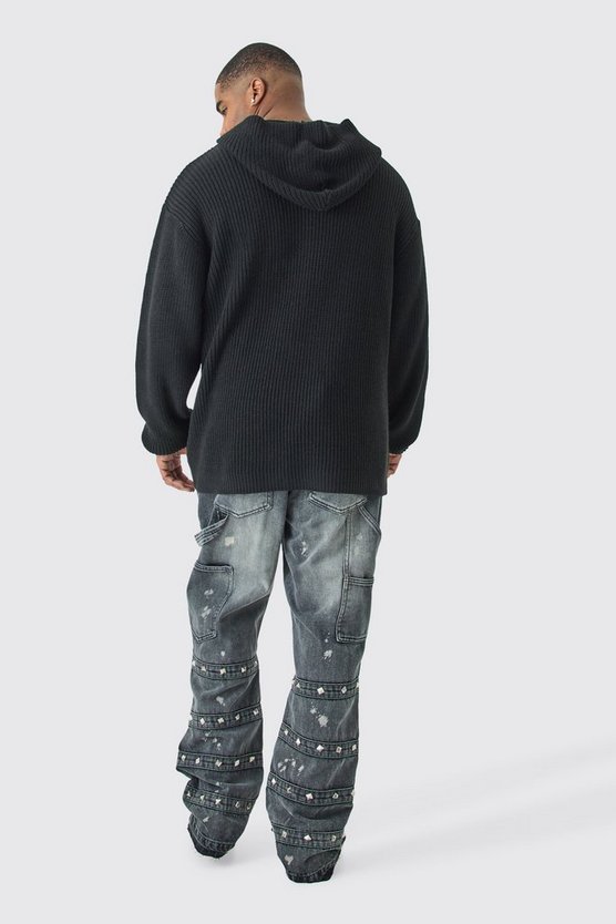Plus Slim-Fit Schlagjeans mit verziertem Riemchen-Detail