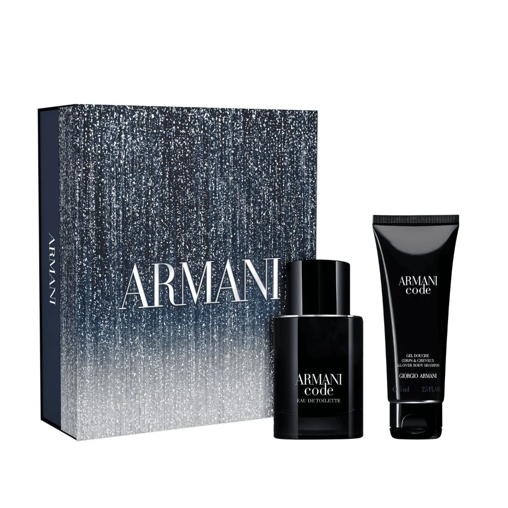 Armani Code Gift Set Eau de Toilette + Gel de Ducha 75ml - Vacaciones 2025 - Set de regalo de perfume hombre, Eau de Toilette