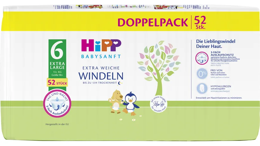 HiPP Babysanft Windeln Extra Large 6 Doppelpack