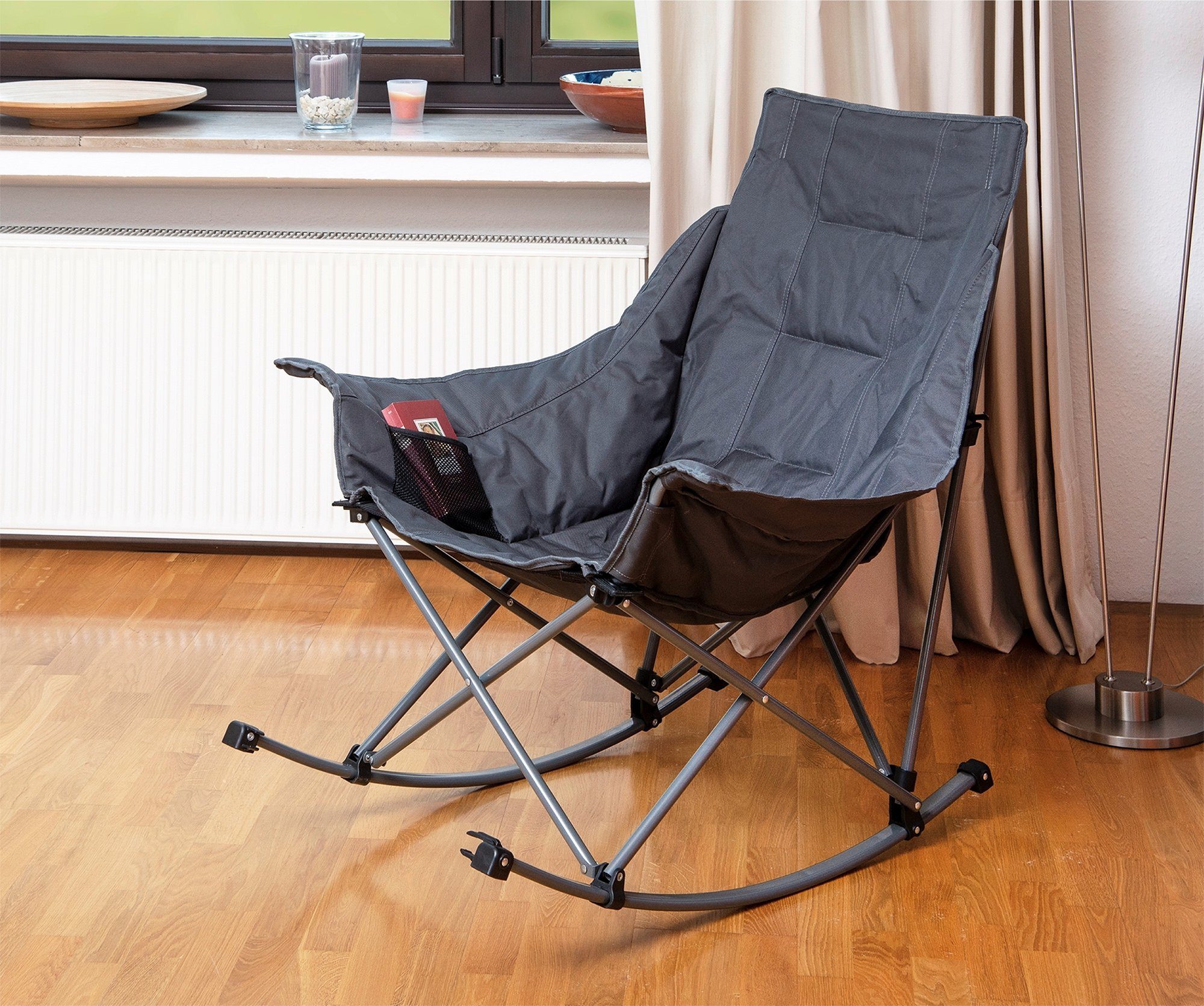 Maximex Campingstuhl Falt-Schaukelstuhl, für drinnen & draußen